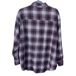 Old Navy  Women's The Boyfriend Shirt Plaid Burgundy White Size XL Extra Large Photo 1