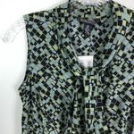 Harold's Silk Tie Dress Geometric Sleeveless Midi Size 4 Photo 3