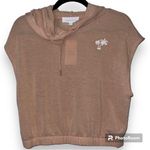 Pink Rose  size medium sheer cropped pullover hoodie short sleeve summer casual Photo 6