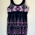 NEW Black and Pink Women's Tiered Flowy Tankini with Black Shorts Photo 0