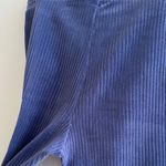 Aerie  Groove-On Rib Velour High-Waisted Flare Pant, Blue, Size Large Short Photo 14