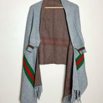 SALE! Unbranded Gray Striped Cape Sweater O/S EUC Photo 2