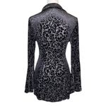 Ultra Pink Velvet Burnout Collared Button Bell Sleeve Tunic Blouse Size Med Goth Photo 2