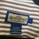 Ruff Hewn  Brown Vertical Striped Button Up Shirt Sz Large Photo 6