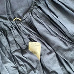 Free People  Women's Hailey Cotton Ruffle Short Sleeve Mini Dress Navy M $148 NWT Photo 7