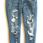 American Eagle  Outfitters Tom girl button fly distressed light wash jeans 2R Photo 0