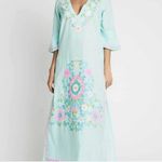 NEW Debbie Katz Taliah Maxi Tunic Dress cover up LARGE SEA Blue Photo 2