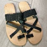 La Perla  Mexicana Black Woven Leather Criss Cross Strap Flat Sandal- Size 29 Photo 0