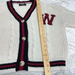 Cider  knit monogram W small cardigan preppy button down sweater Photo 7