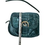 B Makowsky  Turquoise Buckle Croc Embossed Leather Crossbody bag Photo 2