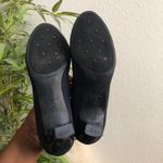 Life in Progress 90s Dark Navy Blue open peep toe pumps kitten heels bow detail office siren core #coquette #academia #preppy Size 6M  Photo 6