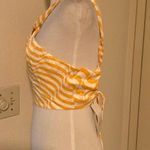 ZARA Halter Neck Satin Effect Print Crop Top White Orange Size XS New With Tags Photo 14