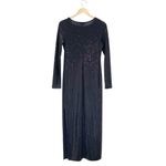 Bebe  Black Disco Dot Long Sleeve Maxi Dress Made in USA Bodycon Sequin Sz Medium Photo 8