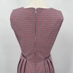 Brooks Brothers Shift Dress Pleated Waist Cotton Eyelet Hem Red Gingham Womens 8 Photo 7