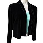 Eileen Fisher Black Velvet Open Front Crop
Cardigan Silk Blend, Sz M Photo 4