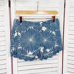 J. Crew Floral Linen Bend Scallop Hem Chino Shorts Blue White Size 0 Photo 1