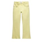 ZARA Mid Rise Crop Flare Lime Yellow Stretch Jeans NWT Size 8 Photo 1