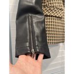 Anthropologie NEW By  Menswear Fabric Mix Vegan Leather Houndstooth Blazer S $158 Photo 2