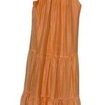 ZARA Voluminous Tiered Maxi Dress Peach Size Medium Photo 7
