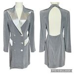 American Vintage 80's Gray Sliver Coat Dress with sexy back cutout size small Photo 1