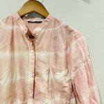 ZARA Dusty Pink Tie Dye Button Up Long Sleeve Shirt Photo 5