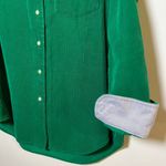 Tommy Hilfiger Vintage Corduroy Button Up Shirt Kelly Green Size 4 Long Sleeves Photo 3