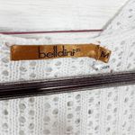 Belldini Crochet Pointelle Striped Duster Cardigan Sweater White Black Medium Photo 7