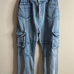 Women’s unbranded straight leg cargo jeans size 26x29 Blue Photo 0