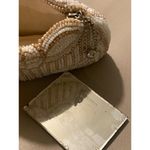 Talon Beaded Evening Clutch Vintage Purse With Mirror & Pearl Closure White Photo 3