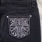 Vintage‎ America Bootcut black Jeans Embroidered Rhinestones Pockets Sz 12P Photo 10