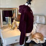 Anthropologie Anthro Daily Practice plum Velour track Y2K Hoodie Pullover Sweatshirt M Photo 8