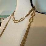Source Unknown Vintage 28” Necklace. Gold Tone Multi Strand With Oval Shaped Design Estate Sale Photo 3