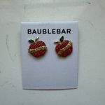 BaubleBar  Pavé #1 Teacher Apple Stud Earrings - Red/Gold Teacher Gift NWT Photo 2
