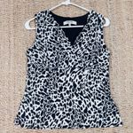 Jones Studio Women's White & Black Animal Print Sleeveless Tank Top Size S Photo 3