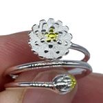 New no brand yellow flower adjustable fashion ring Photo 3