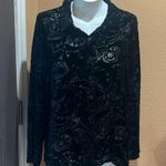 French Laundry  black velvety button up blouse Photo 0