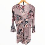 Veronica M Blush Floral Long Bell Sleeve Romper size Medium M Photo 9