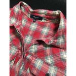 Madewell Flannel Plaid Shirt Dress XS Long Sleeve Button Front Red Casual Photo 2