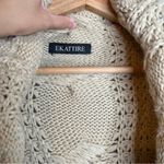 Beige Heavy Cable Knitt Cardigan Size Small Photo 10