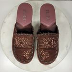 Mudd Vintage Y2K Mules Womens 9 Brown Floral Embroidery Rivets Wooden Platform Photo 11