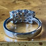 Natural Aquamarine White Diamond Sterling Silver Ring Size 8.75 Photo 5