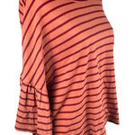 Madewell NWT Sweet Dahlia Oversized Orange Red Striped Bell Sleeve Tee Shirt Top Photo 0