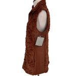 Marc New York Marc Brown Rust New York Faux Fur Full Zip Up Vest NWT Size Medium Photo 2
