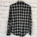 Elizabeth and James  black plaid long sleeve button down small Photo 2
