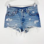 Levi's  501 Floral Embroidered Denim Cutoff Shorts 28 Photo 0