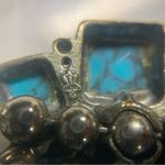 VTG Sancrest Costume Squash Blossom Necklace Faux Turquoise Southwest 30” Silver Photo 7