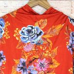 Free People | Summer Red Orange 2 AM Floral Mini Dress High Neck Scoop Back Photo 4
