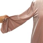 Madewell  Velvet V-Neck Balloon Sleeve Dress Blush Mauve Size Medium Photo 4