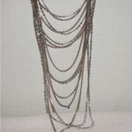 Vince Camuto  36 in Layered Silver tone Beaded Metal Chain Necklace Photo 1
