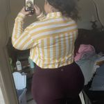 Yellow And White Striped Shirt Jacket Size M Photo 1